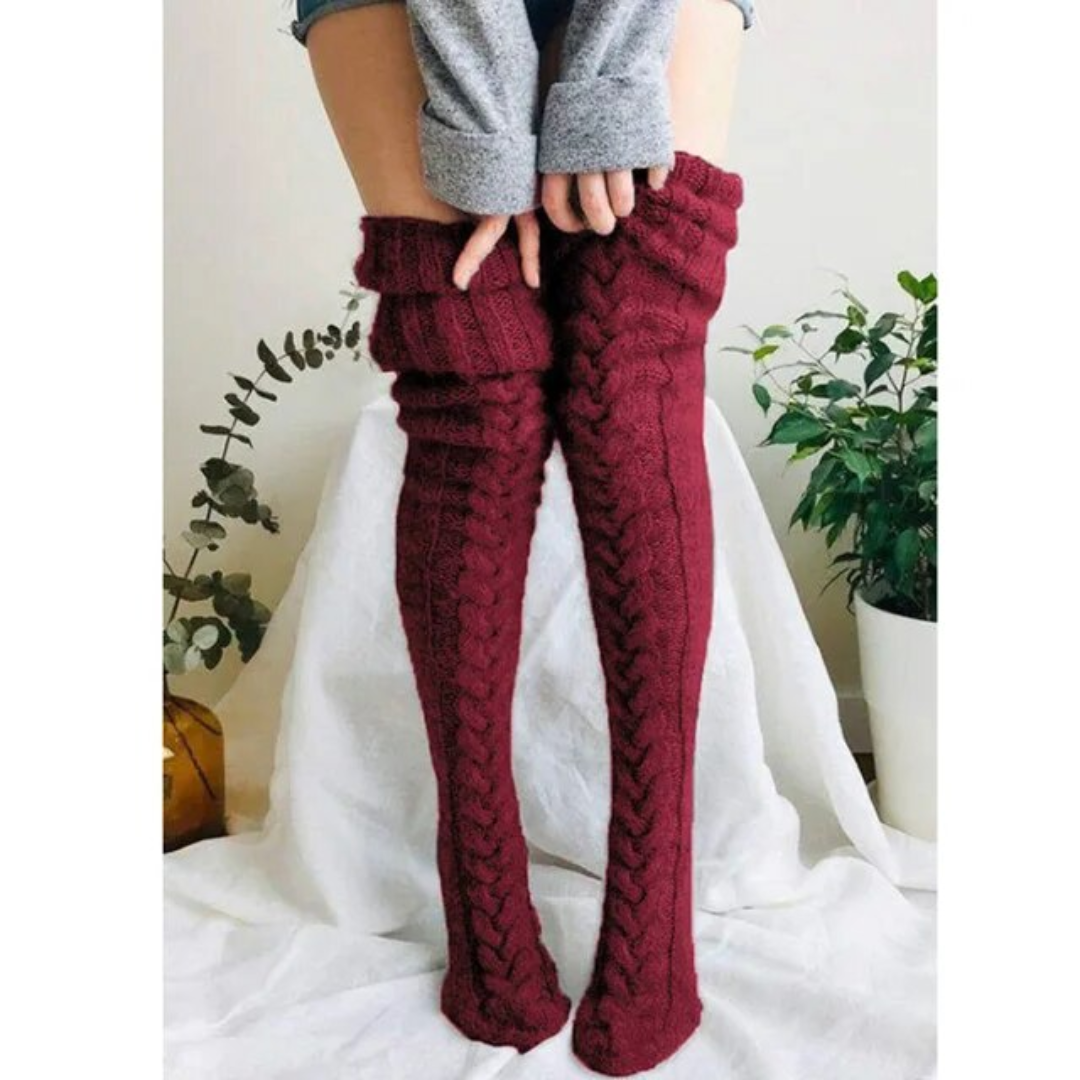 Over Knee Socks Thigh Cable Knitted High Boot Socks