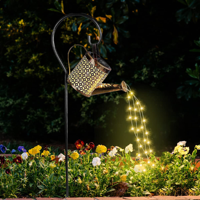 Lismali Home and Decor Solar Powered Garden Lights Watering Can Fairy Lights For Outdoor Decorative Lawn Yard