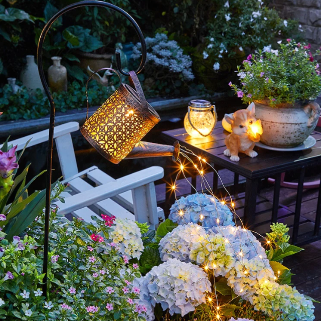 Lismali Home and Decor Solar Powered Garden Lights Watering Can Fairy Lights For Outdoor Decorative Lawn Yard