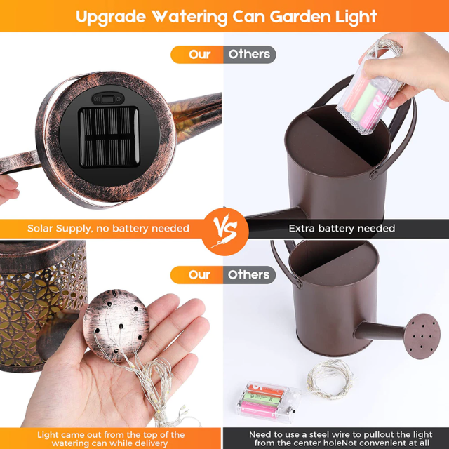 Lismali Home and Decor Solar Powered Garden Lights Watering Can Fairy Lights For Outdoor Decorative Lawn Yard
