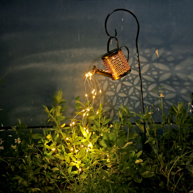 Lismali Home and Decor Solar Powered Garden Lights Watering Can Fairy Lights For Outdoor Decorative Lawn Yard