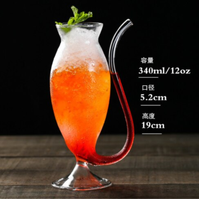 Lismali Home and Decor Straw Glasses Transparent Cat Tail Cocktail Glasses