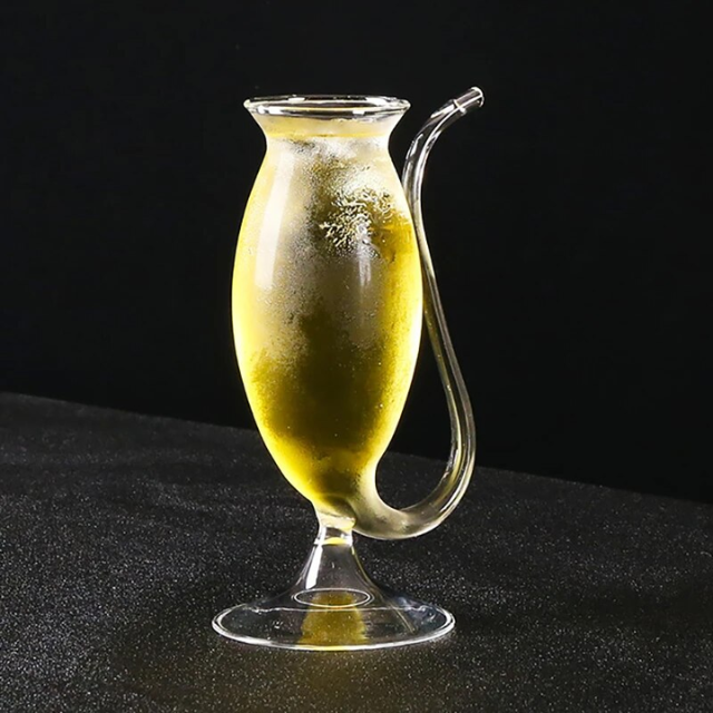 Lismali Home and Decor Straw Glasses Transparent Cat Tail Cocktail Glasses