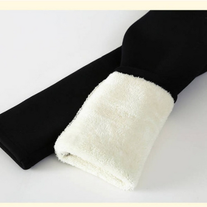 Winter Warmest Legging High Waist Stretchy Fleece Pants - Words Pattern