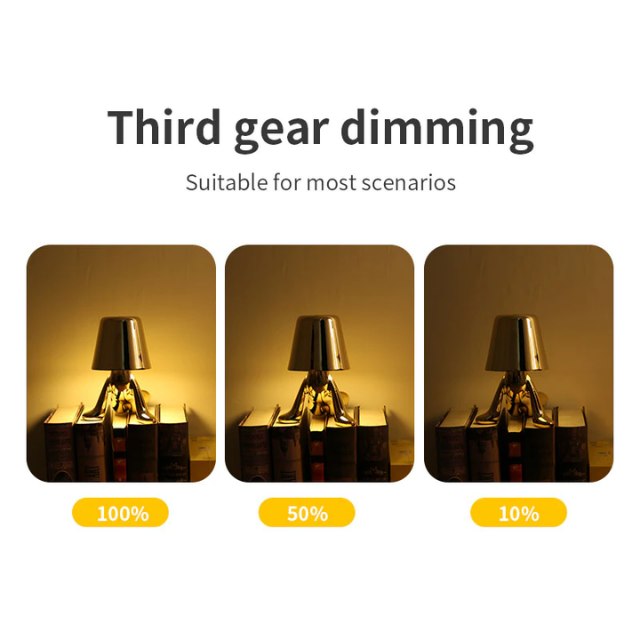 Lismali Home and Decor Thinker Table Lamp Collection - Touch Dimmable Wireless Led Night Light