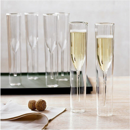 Lismali Home and Decor Aquamarine Flutes Glasses Transparent Tulip Cocktail Glasses