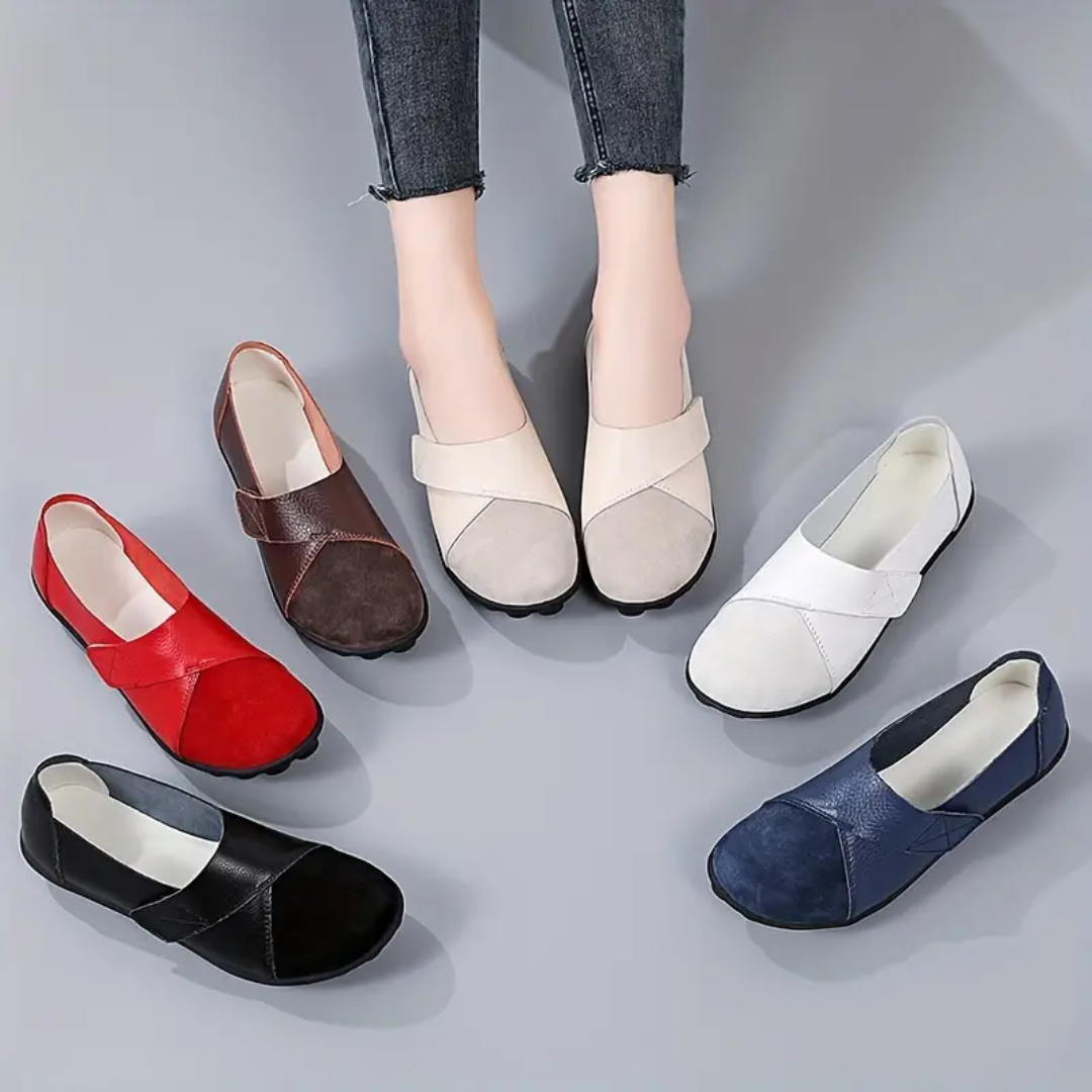 Lismali Uniqcomfy Wide Toe Box & Wide Size Leather Moccasin - Basic Colors