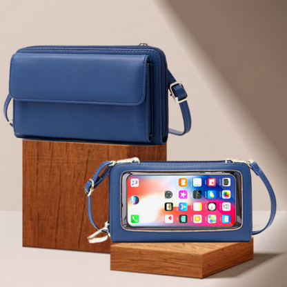 Waterproof Leather Phone Bag With Touch Screen Function