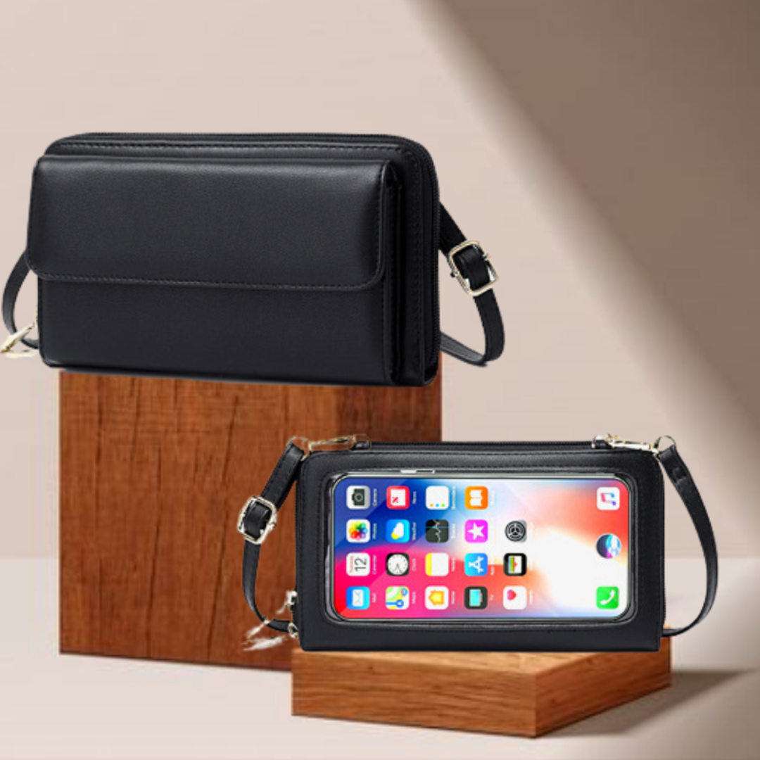 Waterproof Leather Phone Bag With Touch Screen Function