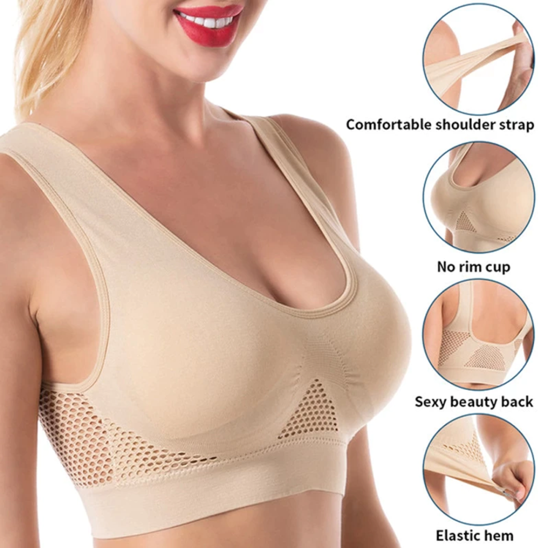 Breathable Cool Liftup Air Bra for Women Plus Size - Comfy and Stretchy  Wireless Bra