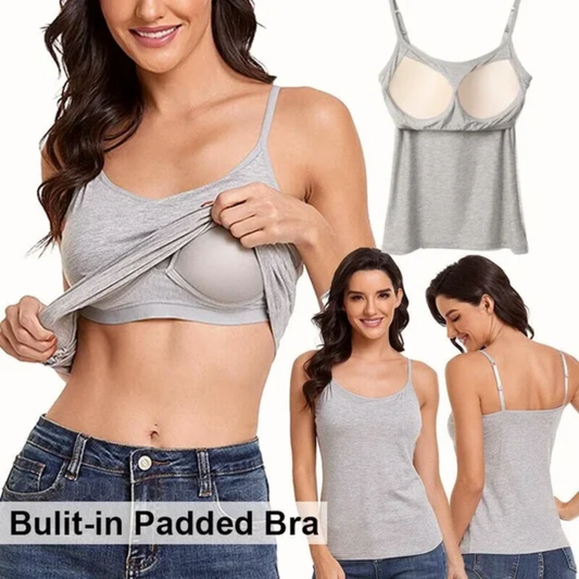 Tank Top Loose-fitting with Built in Bra Camisole
