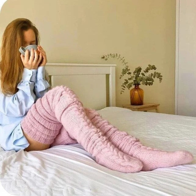 Over Knee Socks Thigh Cable Knitted High Boot Socks