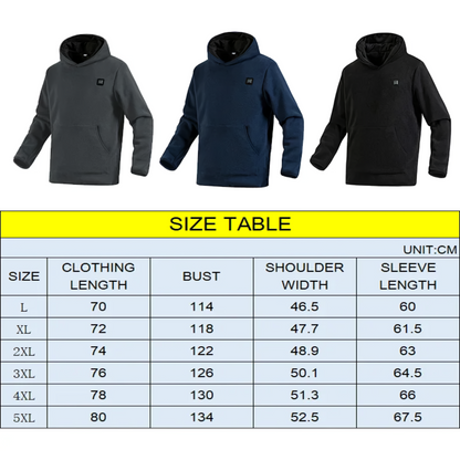 Heated Jacket Hoodie Sweatshirt For Men