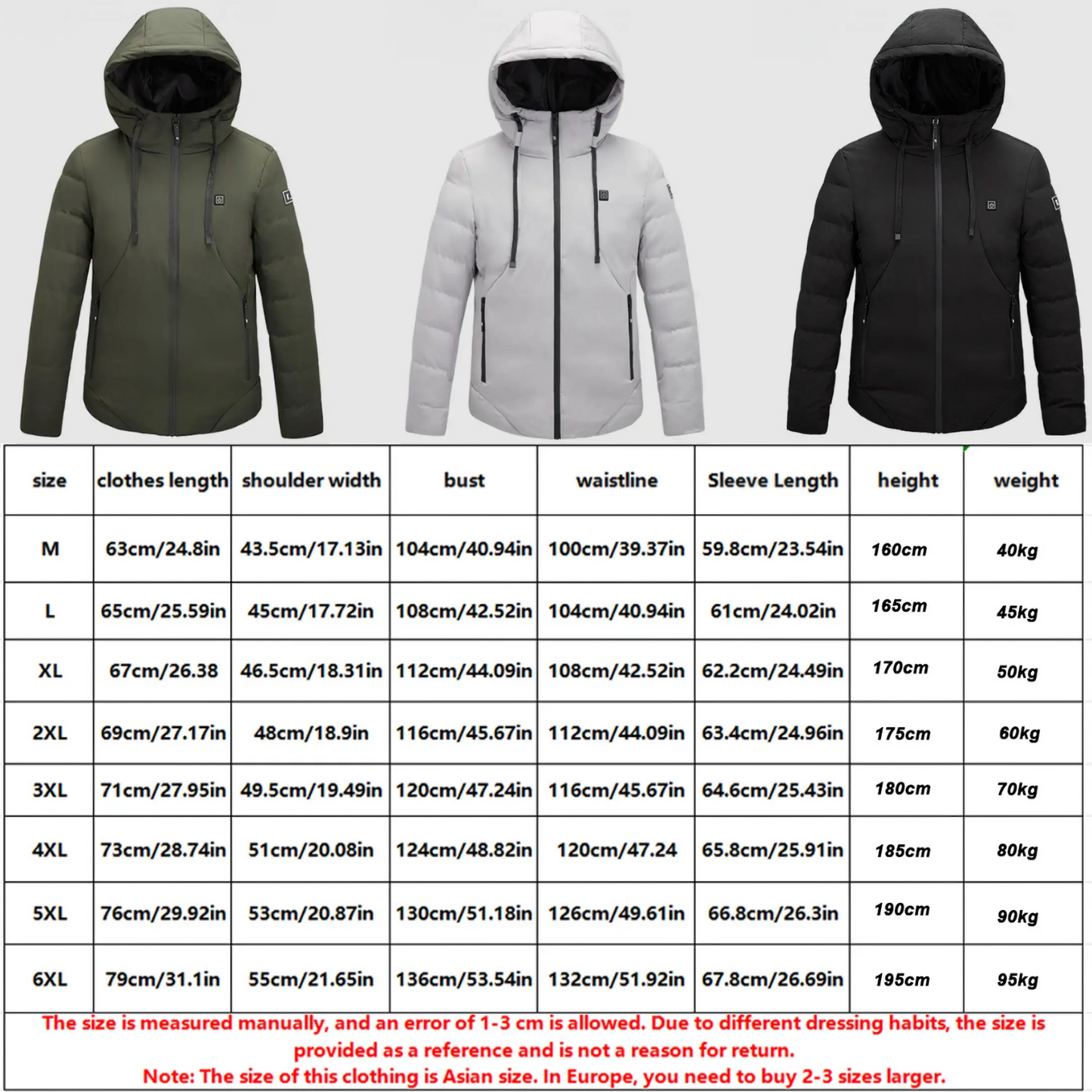 Black Windbreaker Parka Heat Jacket Hoodie For Men