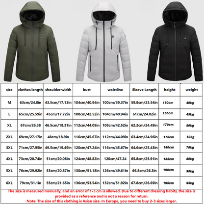 Army Green Windbreaker Multi-level Parka Heat Jacket Hoodie For Men