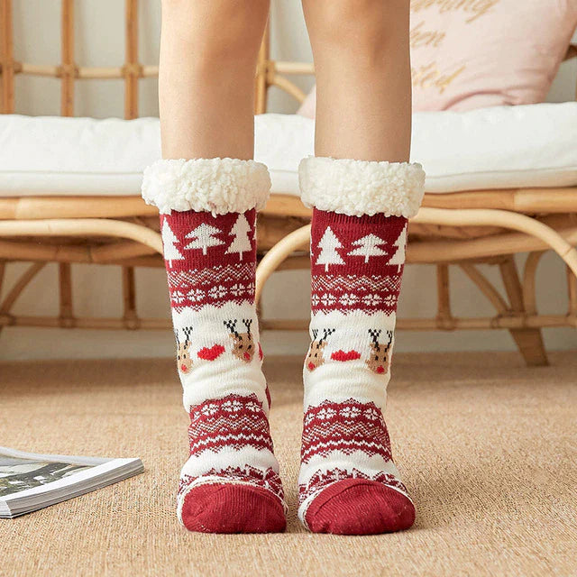 Christmas Lamb Wool Floor Socks