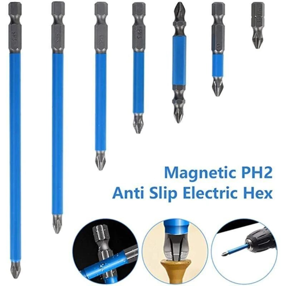 Anti Slip Electric Screwdriver Bit Set 1/4" ( 6.35mm ) Hex Shank Magnetic Bits Power Tools