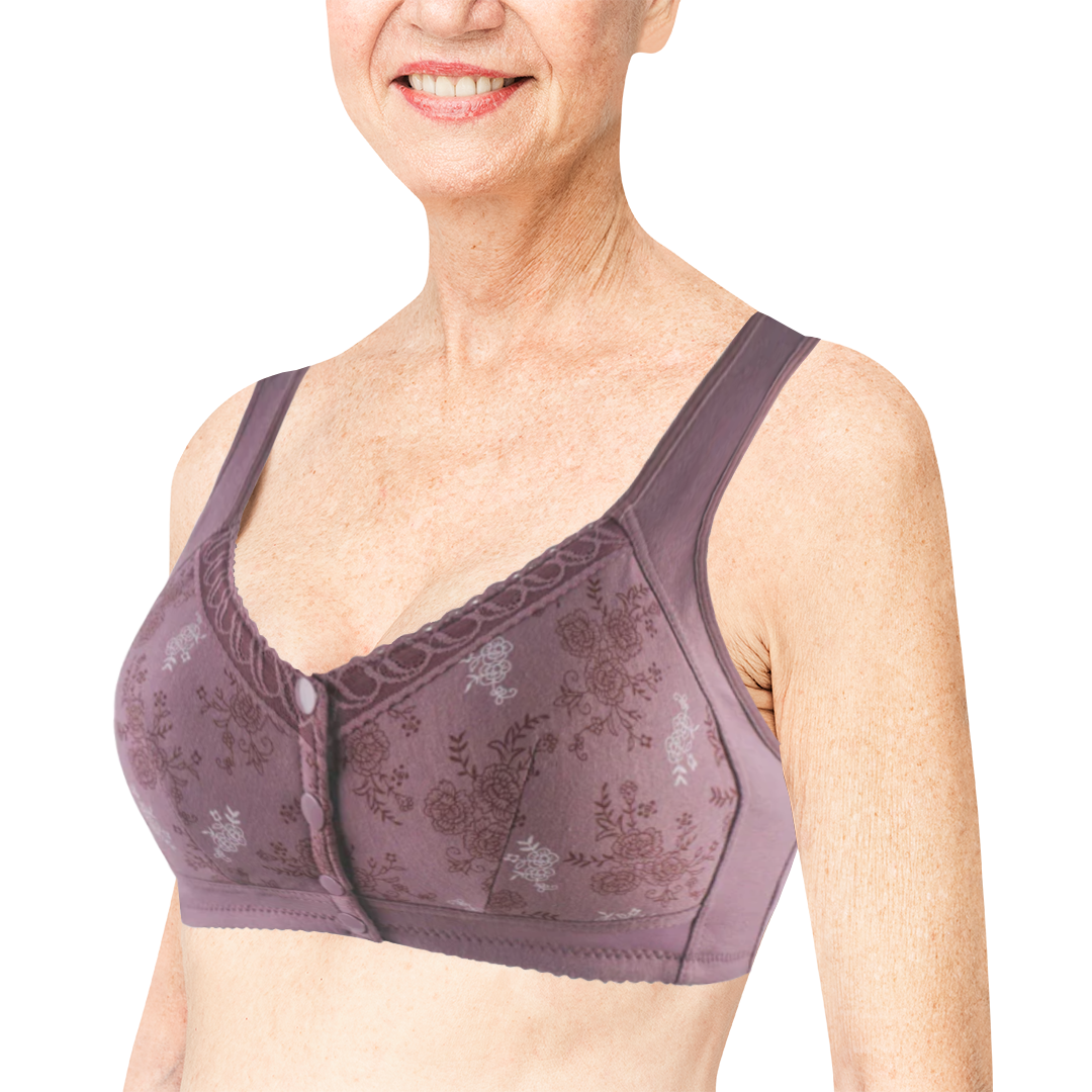 Rose Bra Wireless Front Button Bras For Seniors Huge Cup Size