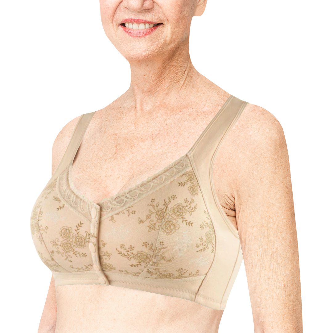 Rose Bra Wireless Front Button Bras For Seniors Huge Cup Size